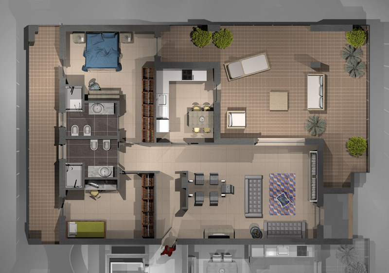 Parchitello alta luxury, new apartments sustainable puglia ... Pianta appartamento 100 mq